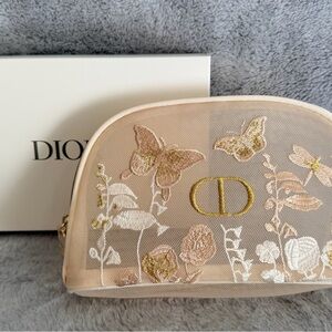 Dior Floral Embroidered Cosmetic Case